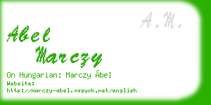 abel marczy business card